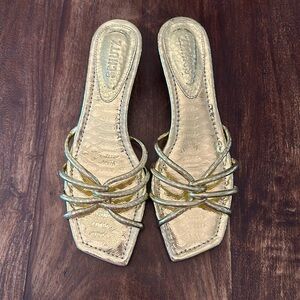 Schutz snake embossed slip in sandal